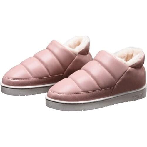 2019 Women Snow Boots Winter Warm Fur Ankle Boots Couple Thick Sole Cotton Shoes Woman Flats Waterproof Anti-skid Boot YYJ239