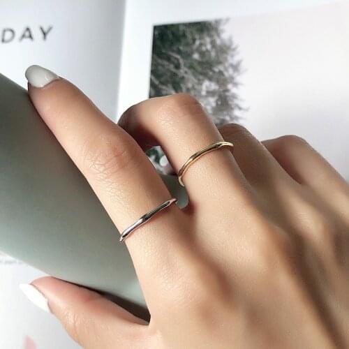 925 Sterling Silver Simple Irregular Opening Adjustable Ring For Women Friendship Gift Girlfriends Student Jewelry Accessories