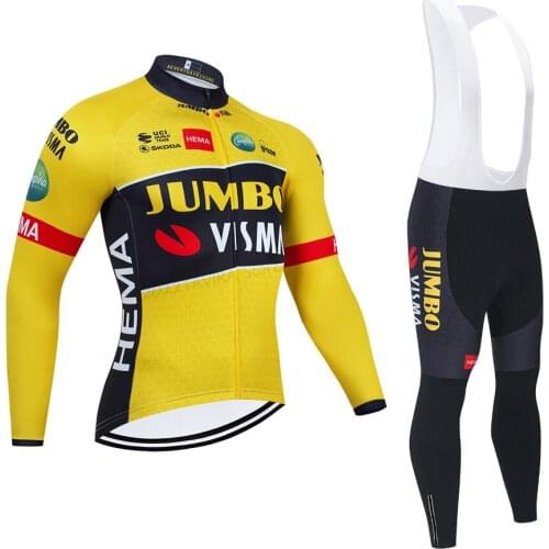 Winter 2021 JUMBO TEAM CYCLING Jersey Bike Pants Sportswear Ropa Ciclismo Thermal Fleece BICYCLING Jacket Maillot Clothing