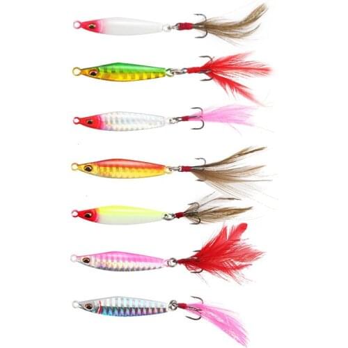 1PCS Laser Minnow Fishing Lure 40g/50g/57g Feather hooks fish wobbler tackle crankbait artificial japan hard bait Metal sequins