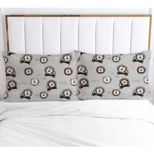 3D Printed Cartoon Lions 100% Polyester 2 pcs Pillowcase Printed Home Decorative Pillowcse Pillow Cover Decoraion Bedclothes