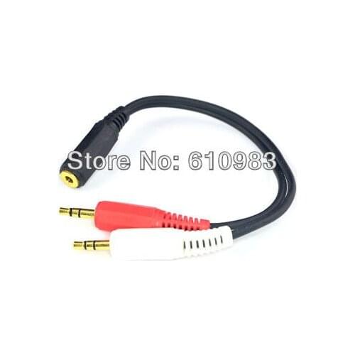 5 pcs/lot 3.5mm 1 Female to 2 Dual Male connector adapter Y Splitter Audio Earphone Headphone Extension Cable