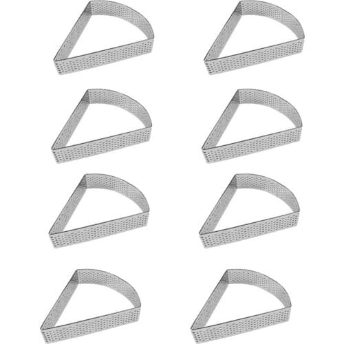 8PCS Stainless Steel Mousse Ring Cake Mold Baking Tiramisu DIY Kitchen Baking Pastry Tools Tart Ring Quiche