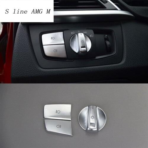 Car styling For BMW 1 2 3 4 Series F22 F20 F52 F30 F34 Headlight Switch Buttons Decorative Frame Cover Sticker Auto Accessories