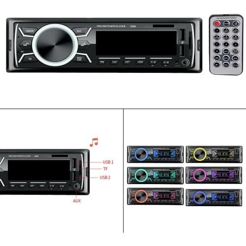 Car Radio with Bluetooth Hands-free System and Remote Control 1 DIN Car Radio MP3 Player Fast Charging Digital Media Player