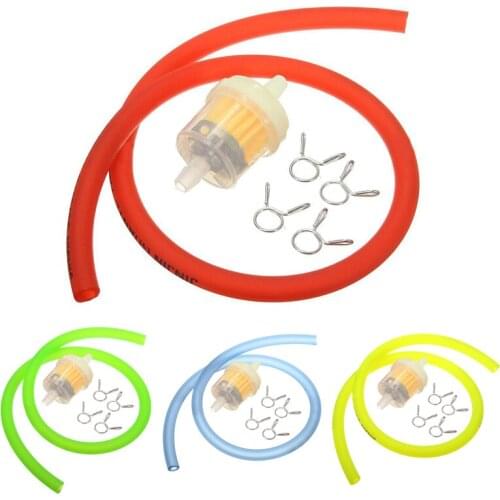 6mm gasoline Filter + Petrol Pipe Hose Line + 4 Clips Mini for Moto Scooter Dirt Bike