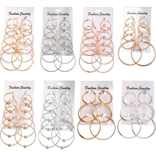 DAXI Big Gold Hopp Earrings For Women Trendy Bohemian Earring Hoops Fashion Korean Acrylic Women Earings Set Jewelry 2020