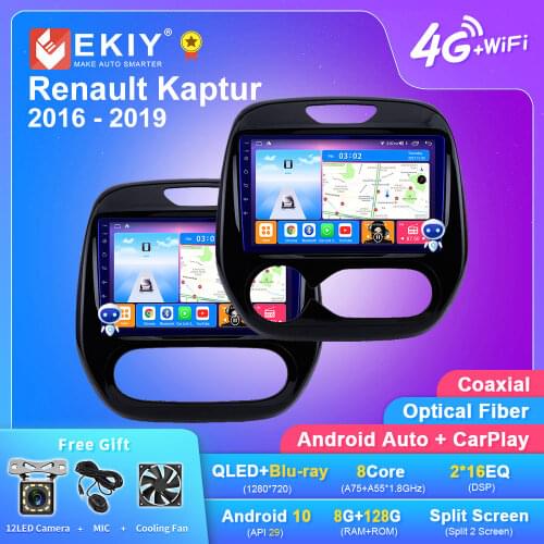 EKIY Android 10 Car Radio For Renault Kaptur 2016-2019 GPS Navi QLED IPS Carplay Autoradio Multimedia Player Stereo HU 2 din dvd