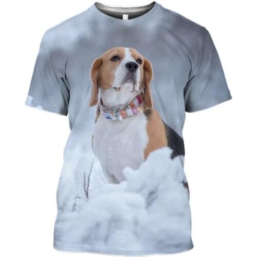 Animal Dog Beagle 3D Print Casual Hip Hop Short Sleeve Funny O Neck Tees Tops Men Women T Shirts