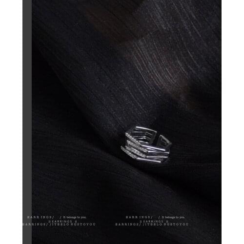 Glossy Small Square Ring Niche Light Luxury Fashion Design Sense Square Ring Copper Plated 14K Gold with Diamonds Rings