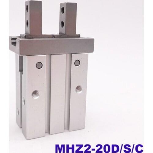 GOGO High quality double/single acting NO/NC air gripper cylinder MHZ2-20D/D1/D2 MHZ2-20S/C SMC type mini pneumatic gripper