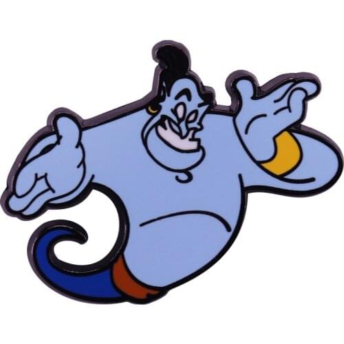 LT346 Magic Lamp Anime Enamel Pin Movie Brooches Bag Lapel Pin Cartoon Holiday Badge Jewelry Gift for Kids Friends