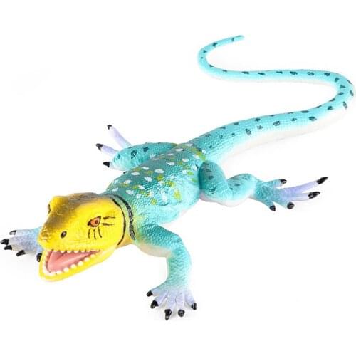 Simulation Blue Lizard Animal Model Figurine Home Decor Kids Education Toys Miniature Fairy Garden Decoration Accessories Figure