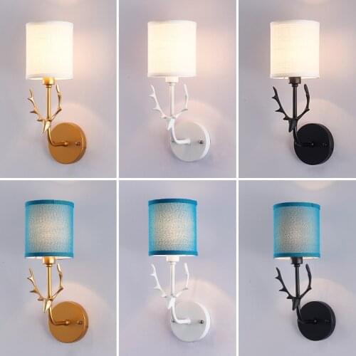 Fashion Antlers Wall Lights for Living Room Interior 12W Led Fabric Sconce Lamp Bedside Decor Lamp Bedroom Aisle Lighting
