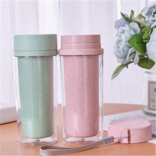 Norbi Double Insulated Gift Mug Office Coffee Tea Water Bottle Travel Cup Travel Mug Coffee Winter Thermos Wheat Straw Cup