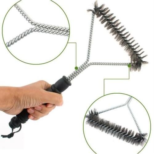 20pcs new Non-stick Barbecue Grill BBQ Brush Stainless Steel Wire Bristles Cleaning Brushes Handle Durable Cooking BBQ Tools