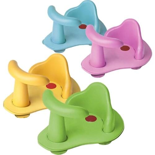 2021 New Baby Shower Seat Safe Baby Bath Stool Anti-Slip Suction Chair Round Edge Safe Arm Back Rest For Babies 6-12 Months Old
