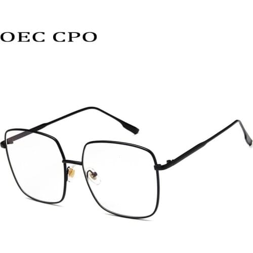 OEC CPO Alloy Transparent Square Glasses Women Men Clear Optical Glasses Frame Men Female Black Gold Eyeglasses Eyewear O945