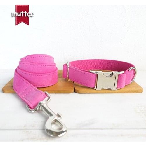 MUTTCO dog accessory pet supplies dog collar leash for small medium large dog THE PINK cute adjustable neck strap 5 sizes UDC076