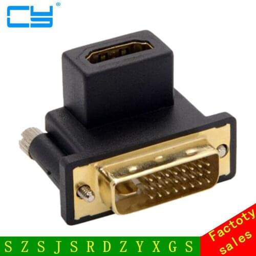 90 Degree UP Angled DVI Male to HDMI-compatible Female Swivel Adapter for Computer & HDTV & Graphics Card