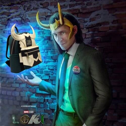 Loki Cosplay Props Pu Backpack Leather Thor Super Hero Bag Shoulder Bag Fashion Laptop Travel Rucksack Birthday Gift