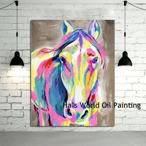 Hand Painted Cheap Wall Canvas painting Horse Oil Paintings Poster Decoration Wall Art Living Room Decor Pictures no Framed