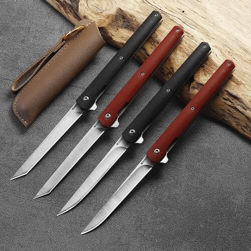 M390 Steel Fold Knife Opening Tactical Knife Pocket Solid Wood Folding Knives Camping Collapsible High Hardness Fruit EDC Tool