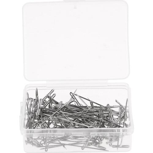 100/Set 1.5 inch Length T-Pins Needle For Fixing Wig/Hair Weft/Hair Extension/Dress Form - Silver