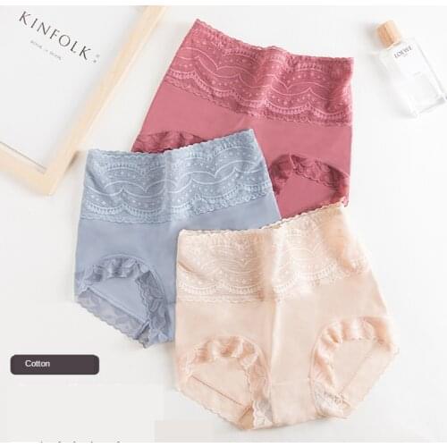 Plus Size Underwear Woman high waist Womens Panties High Rise pure Cotton Brief breathable Panty Underpants for ladies