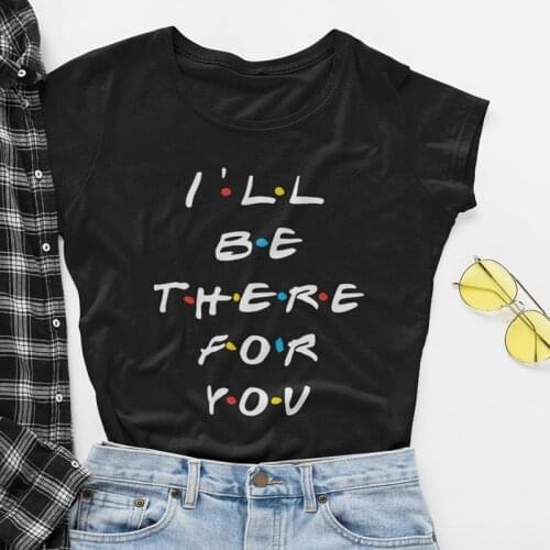 I am here for you print fashion funny shirt creative letters Pure Cotton crewNeck Short Sleeve T-Shirts top tees for Ladies