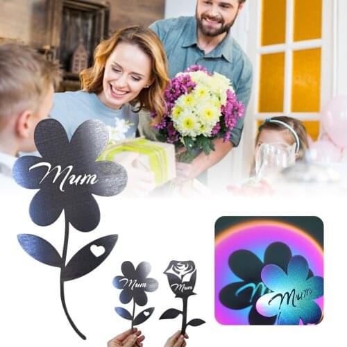 Happy Mothers' Day Iron Flower Garden Sculpture Gift for Mom Metal Rose Garden Art Mothers Day Gift Home Decoration