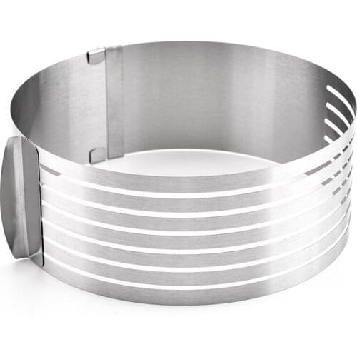 1 Pcs SUS 304 Stainless Steel 15-20cm Adjustable Cake Slicer Cutter Kitchen Utensil Circular Ring Cake Mould Stainless Steel
