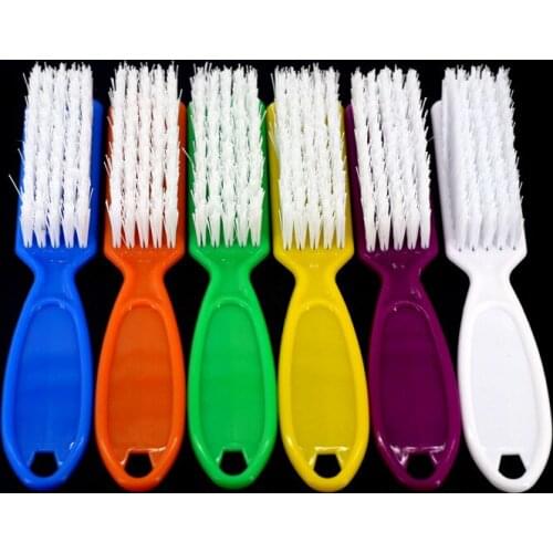 Hot Sales 1 Pcs Random 6 Color Nail Cleaning Clean Brush Tool File Manicure Pedicure Soft Remove Dust Small Angle Clear Tools