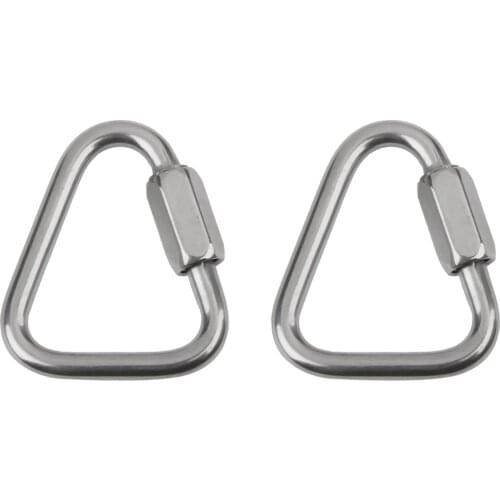 2Pcs 12KN Safety Screw Locking Triangle Shape Carabiner Rock Climbing Caving Accessories