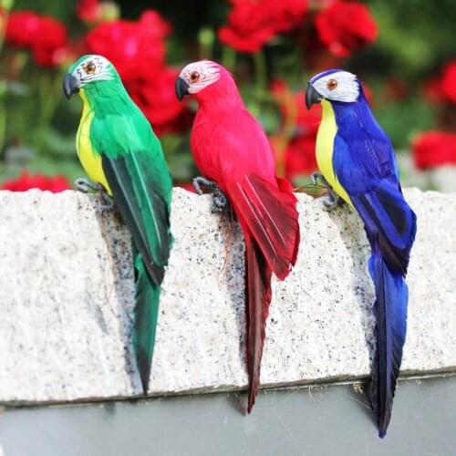 25/35cm Handmade Simulation Parrot Garden Bird Prop Decoration Miniature Creative Feather Lawn Figurine Ornament Animal Bird