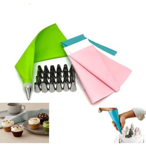 26PC Cake Decorating Tools Pipe Icing Nozzles Baking Supplies Stainless Steel Dessert Decoration Kitchen Accessories