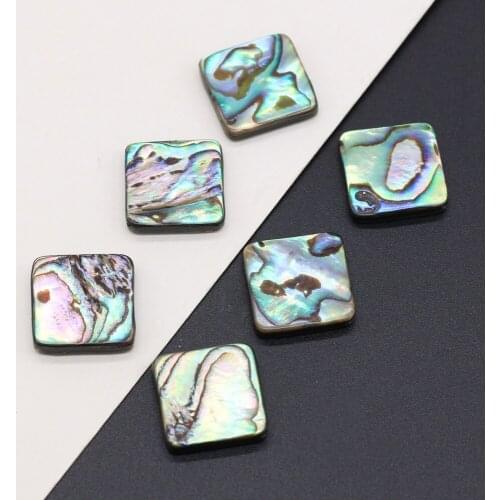 4pcs Natural Shell Loose Spacer Square Abalone Shell With Hole Beads For Diy Jewelry Necklace Bracelet Accessories Size 16mm