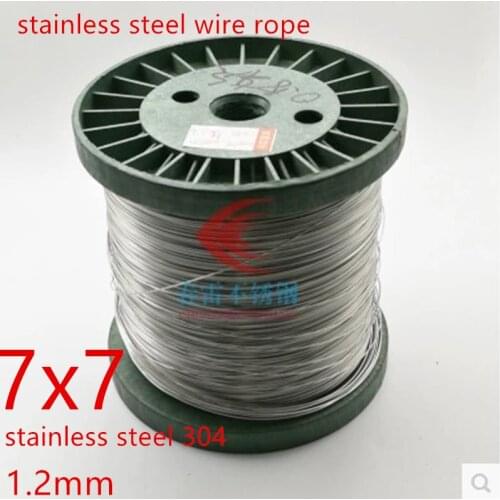 50m/lot 1.2mm High Stainless Steel Wire Rope Tensile Diameter 7X7 Structure Cable Gray