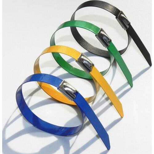 500pcs/lot 45 inch 4.6mm x 1150mm Thickness 2.5mm Best 304 Grade colorf self locking Stainless Steel cable ties