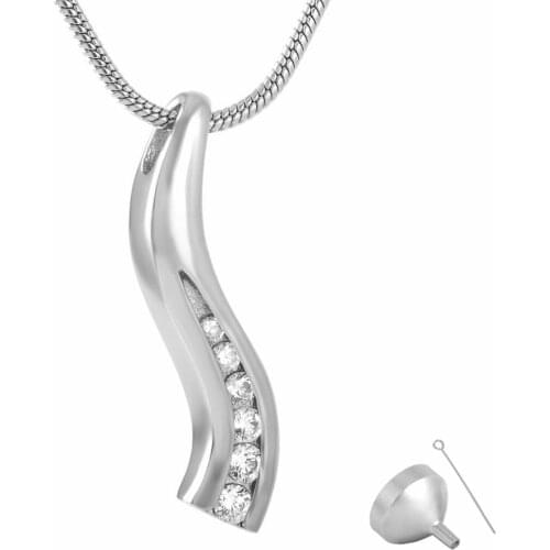8389 "S"shape Stainless Steel Cremation Jewelry Pendants for Human&Pets Ashes with Funnel