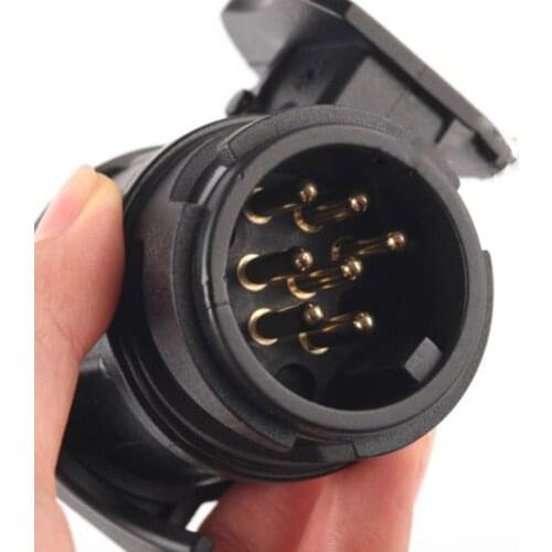 Car Trailer Truck 7 Pin Plug Adapter Converter Tow Bar Socket Black Car Accessories