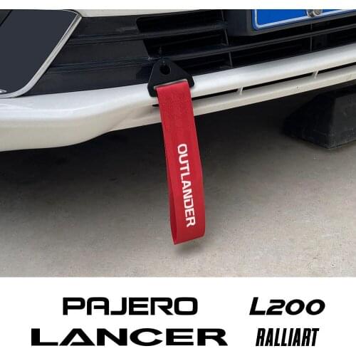 Car Decoration Towing Rope Trailer Racing Tow Strap For Mitsubishi Lancer Outlander Pajero L200 Eclipse ASX Ralliart Accessories