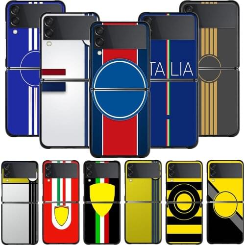 Phone Cases For Samsung Galaxy Z Flip3 5G z flip Z Flip 3 5G Black Case Hard Cover PC Fundas Luxury Brand Print