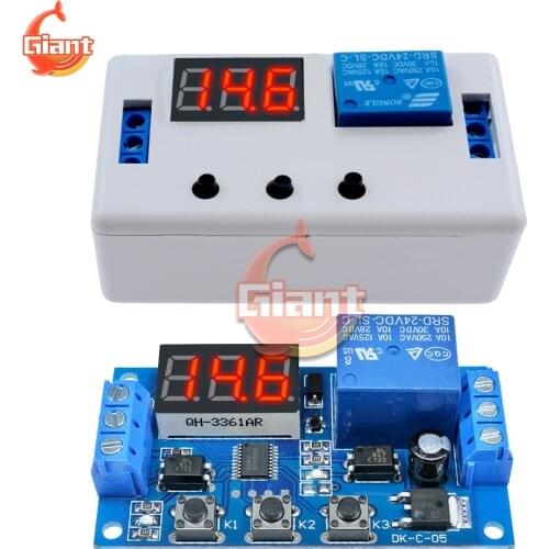 Digital Time Delay Relay Trigger Cycle Timer Control Switch 24V Relay Module Board with Case for Remote Control Home Automation