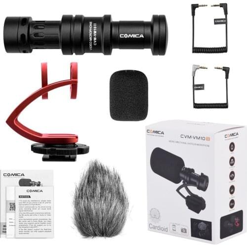 COMICA CVM-VM10II Video Recording Mic on Camera / Phone Micro-phone for Canon Nikon Sony DSLR Camcorder for IPhone Samsung S9 S1