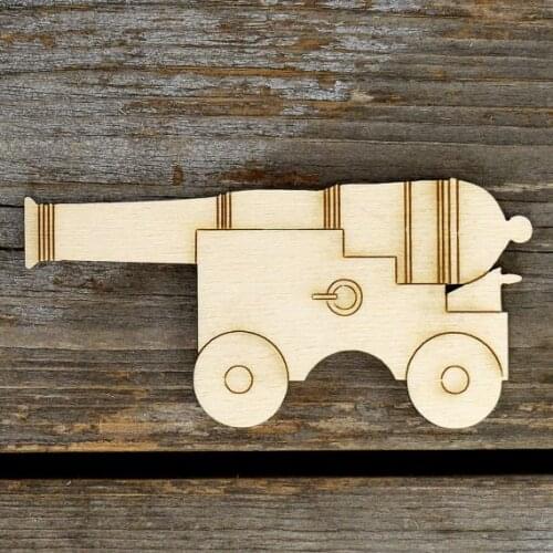 Wooden Pirate Cannon Craft Shapes 3mm Plywood Historic Military Weapon