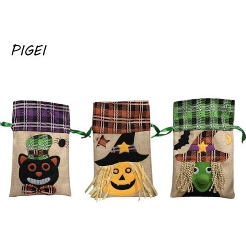 Kids Halloween Snack Bag Candy Bags Witch Pumpkin Storage Bunch Bag Christmas Pocket for Children Carnival Party Decoration