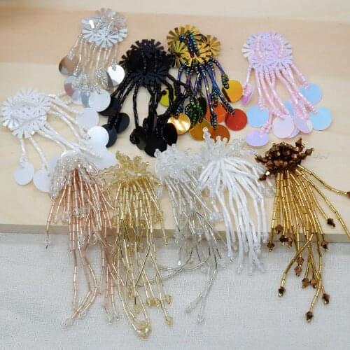 3D long hanging beads high-grade clothing accessories handmade beaded cloth stickers sweater hat bag sweater coat