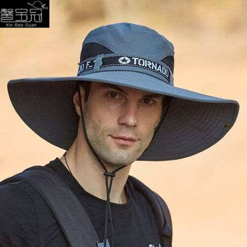 Breathable sunscreen fishing cap summer outdoor mens large brim sunshade hat