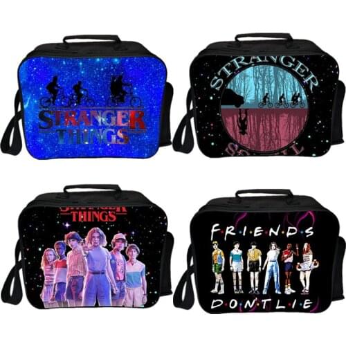 Functional Stranger Things Lunch Box Cartoon Lunch Bag Kids Picnic Bento Case Portable Food Storage Box School Food Storage Bags
